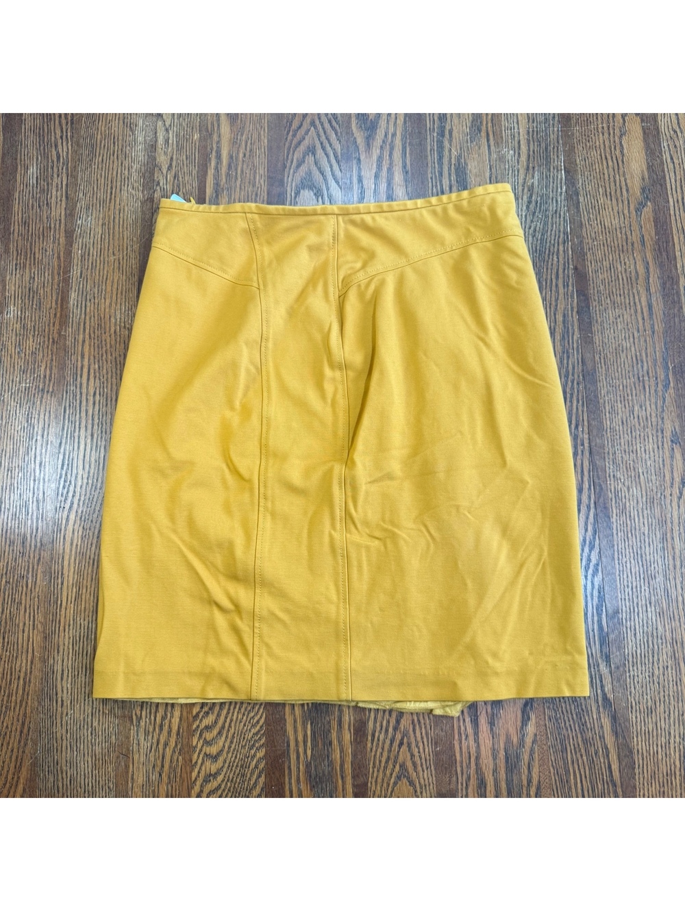 Bianca Golden Yellow Pencil Skirt Tailored Yoke Detail Size 8